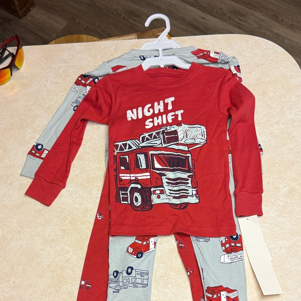Carter's Red Fire Truck Pajama Set-2 sets of pajamas